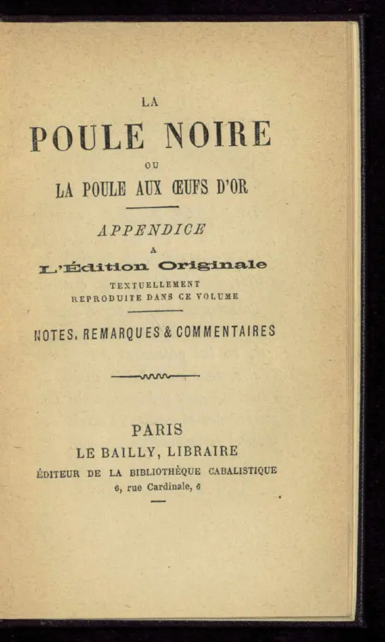 La Gallina Negra · La Poule Noire — facsímil · página 105 · dominio público
