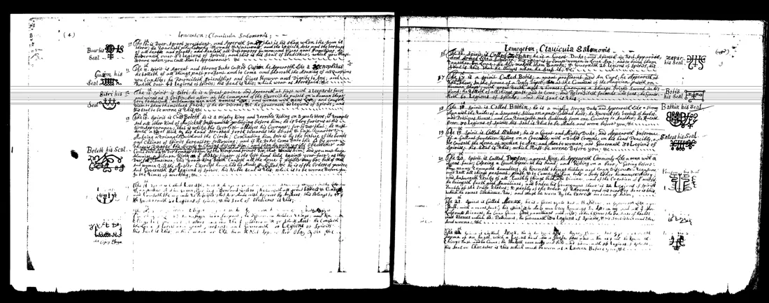 Ars Goetia — lámina grabada · Buer a Marax · dominio público