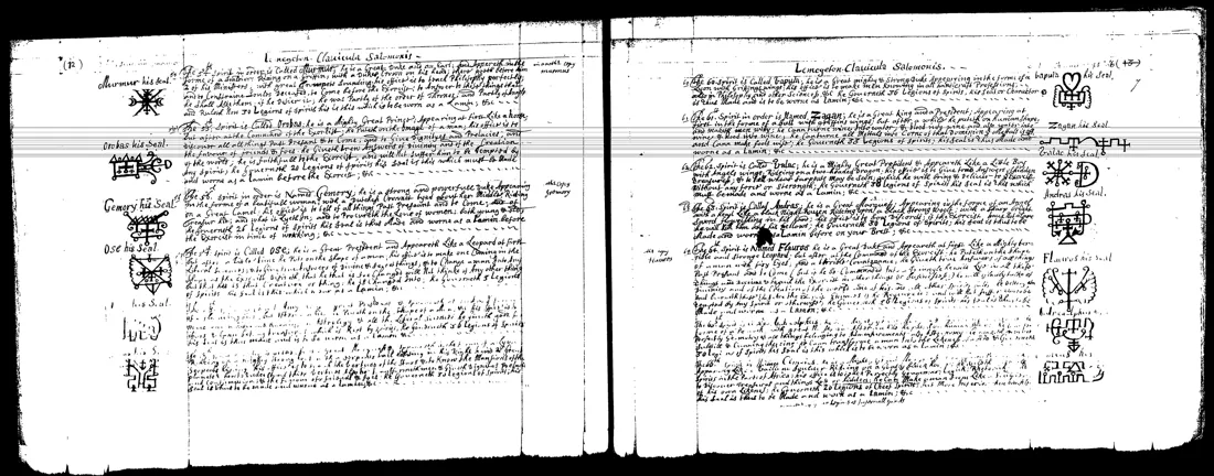Ars Goetia — lámina grabada · Murmur a Cimeies · dominio público