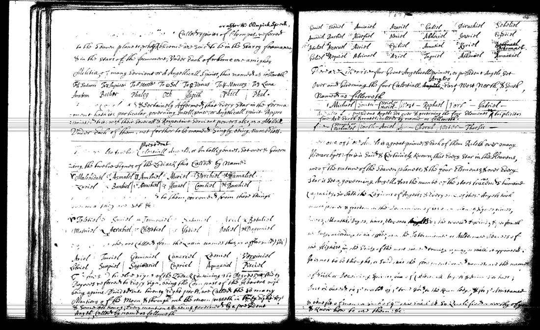 Janua Magica Reserata — lámina grabada · Governours of Planets and Angles · dominio público