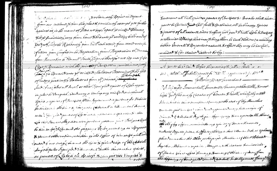 Janua Magica Reserata — lámina grabada · Prayer before calling forth · dominio público