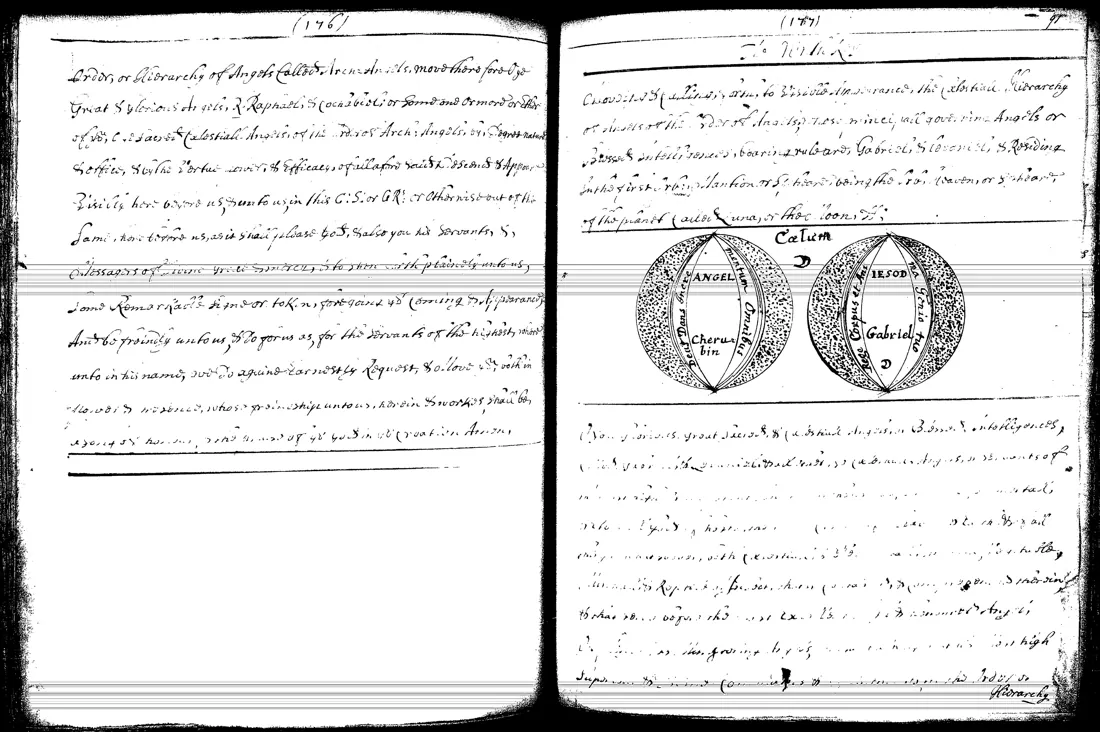 Janua Magica Reserata — lámina grabada · Orders or Hierarchy of Angells · dominio público