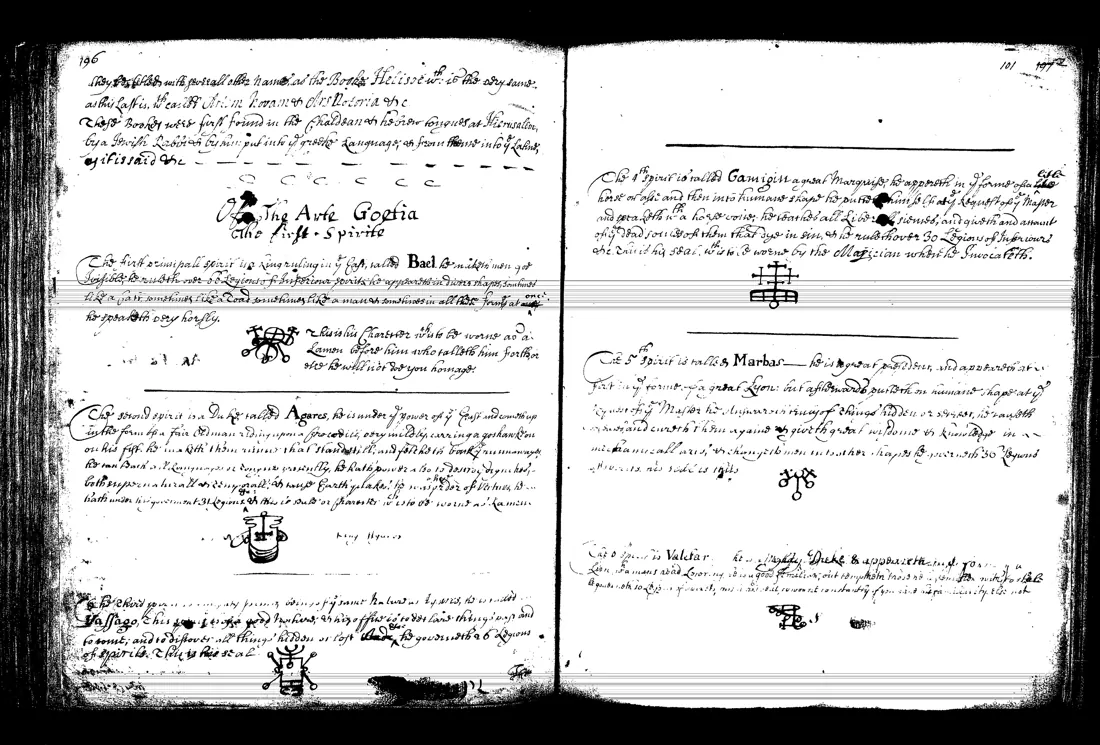 Janua Magica Reserata — lámina grabada · The Arte Goetia · dominio público