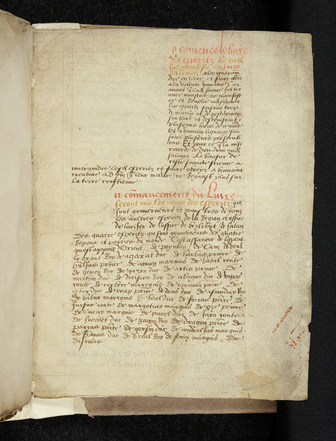 Livre des Esperitz — facsímil · f. 179r · dominio público