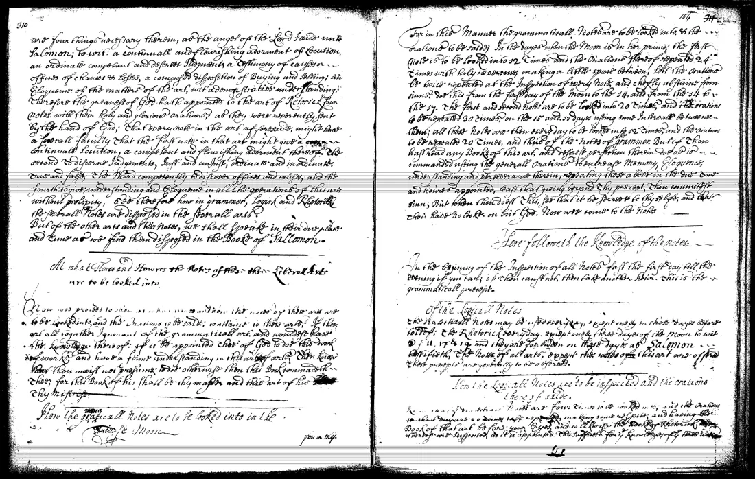 Ars Notoria — facsímil · Tiempos y horas para las notas · dominio público