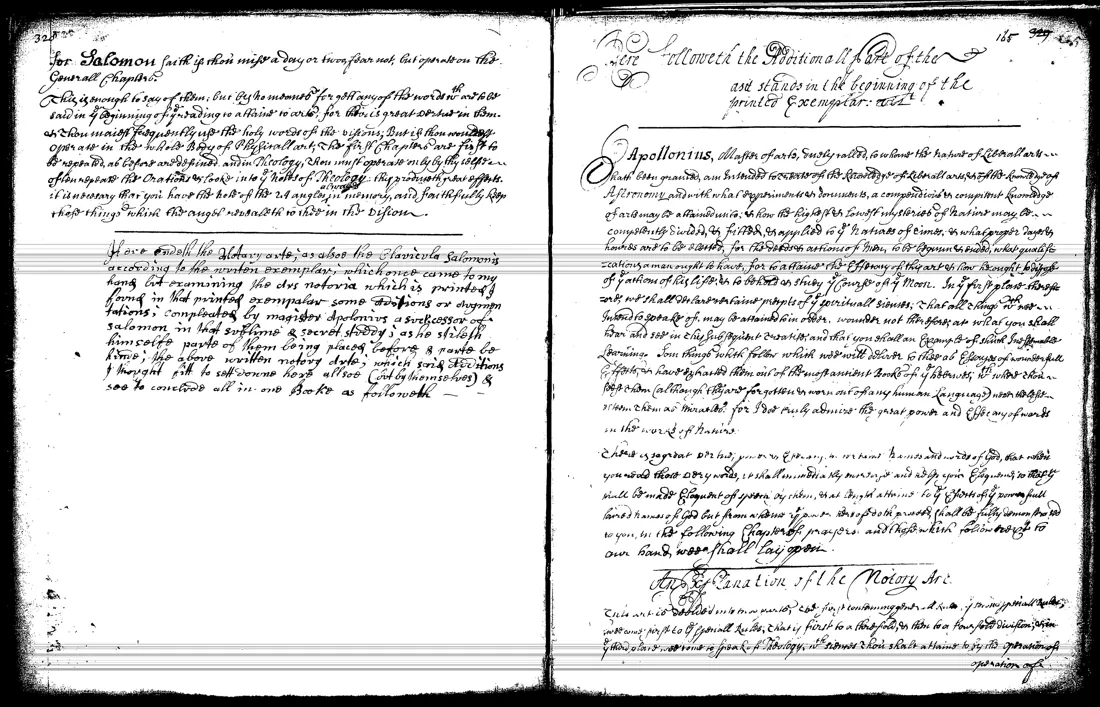 Ars Notoria — facsímil · Colofón; la parte añadida (Apolonio) · dominio público