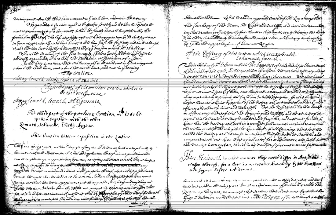 Ars Notoria — facsímil · La oración de las cuatro lenguas · dominio público