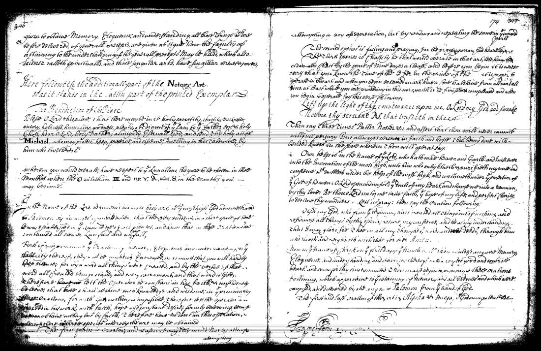 Ars Notoria — facsímil · Bendición del Lugar; el Proceso · dominio público