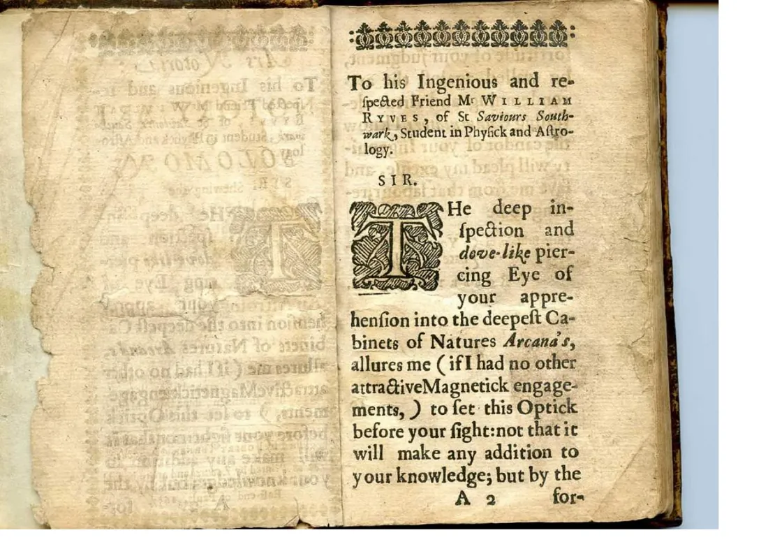 Ars Notoria (clásica) — facsímil · Dedicatoria a William Ryves (inicio) · dominio público