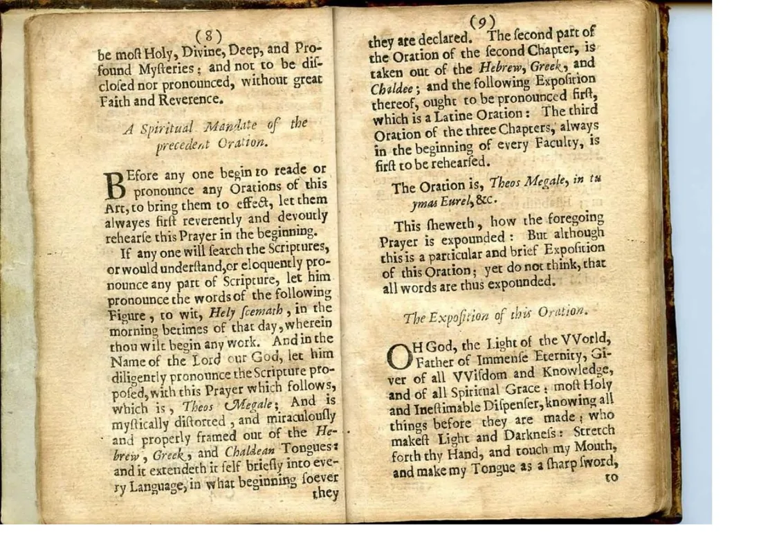Ars Notoria (clásica) — facsímil · Mandato espiritual y exposición de la Oración · dominio público
