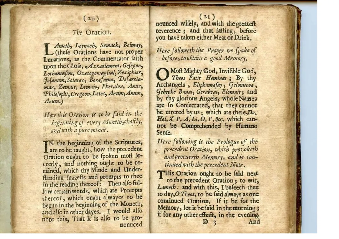 Ars Notoria (clásica) — facsímil · Oración para la memoria · dominio público