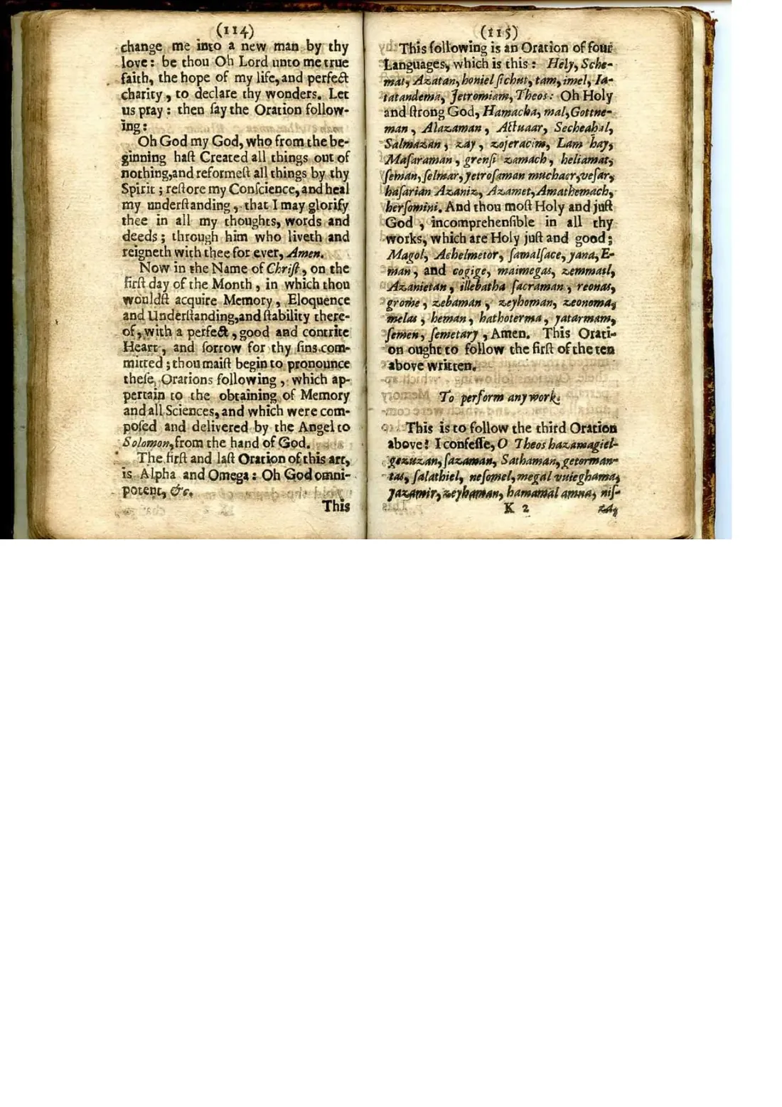 Ars Notoria (clásica) — facsímil · Oración de cuatro lenguas · dominio público