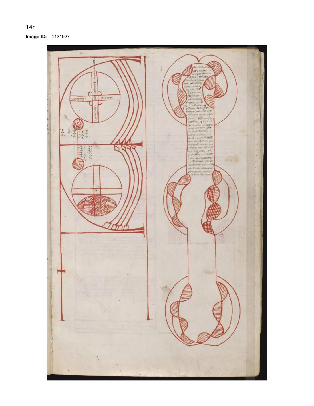 Ars Notoria (clásica) — lámina grabada · Nota iluminada 3 del Ars Notoria (Mellon MS 1) · dominio público