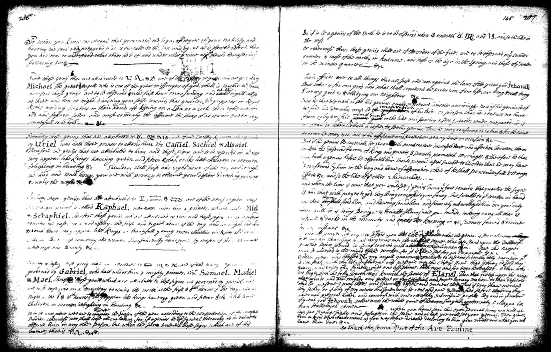 Ars Paulina — lámina grabada · Fin de la 2ª parte / ángeles de las regiones del z · dominio público