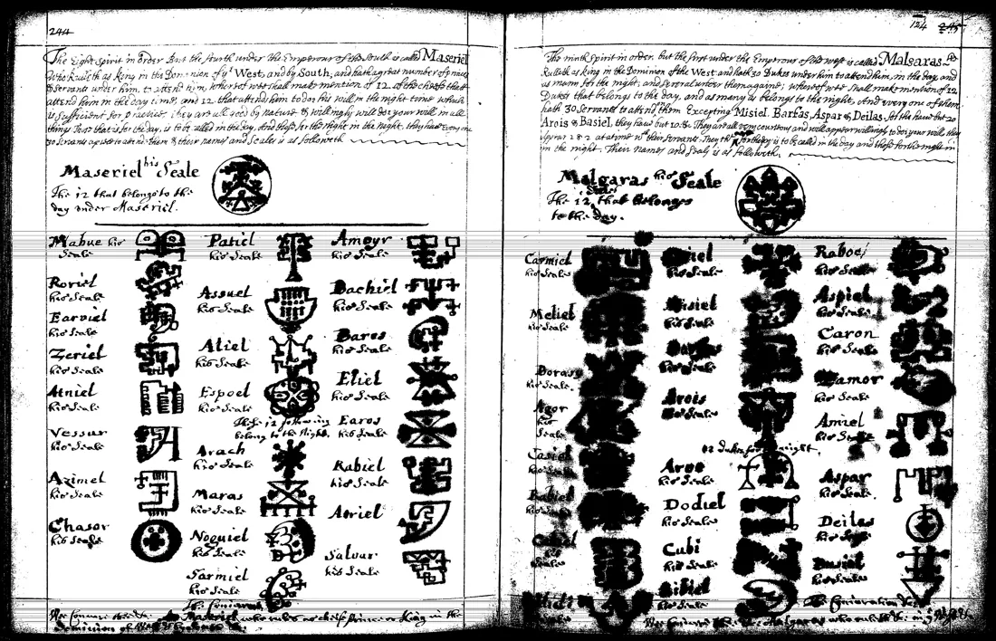 Ars Theurgia-Goetia — lámina grabada · Maseriel & Malgaras · dominio público