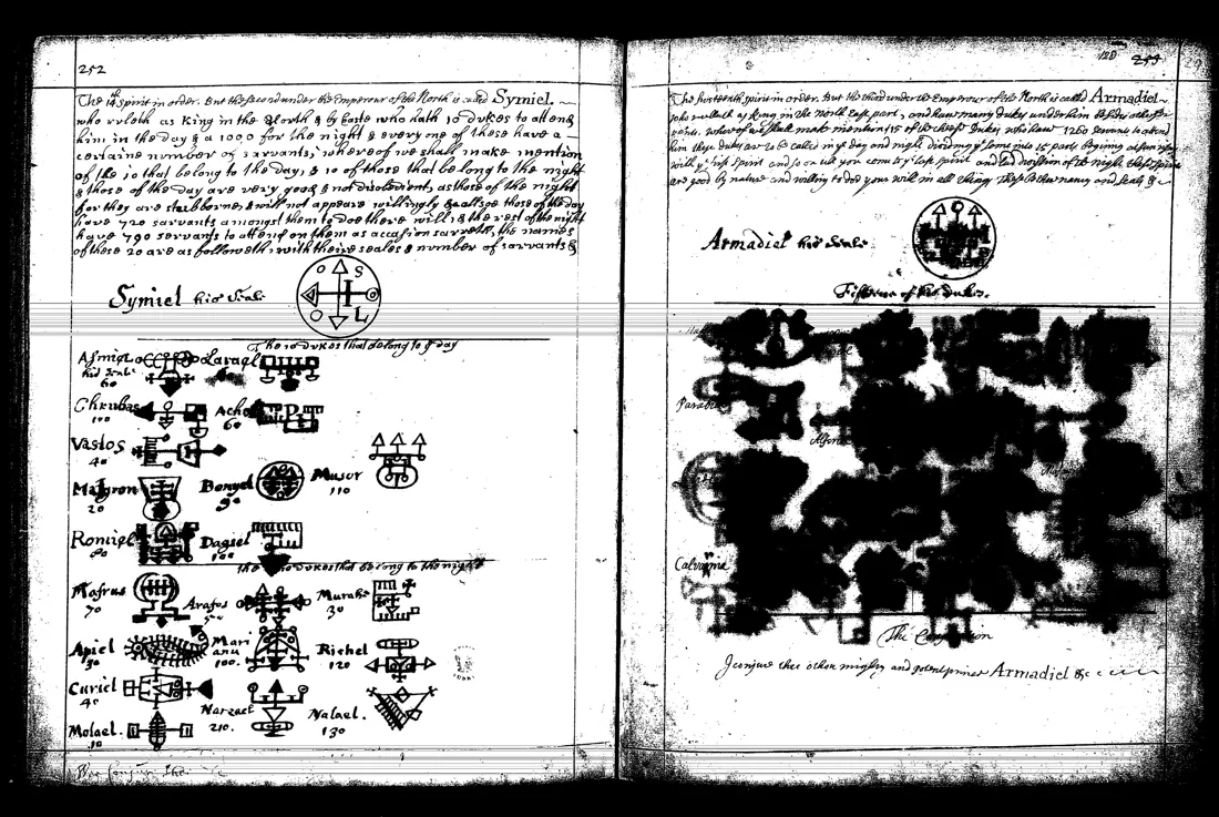 Ars Theurgia-Goetia — lámina grabada · Symiel & Armadiel · dominio público