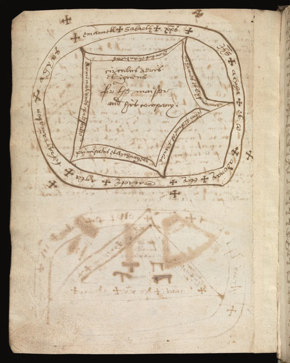 Wellcome MS 110 — lámina grabada · Lámina · el círculo de los nombres divinos · dominio público