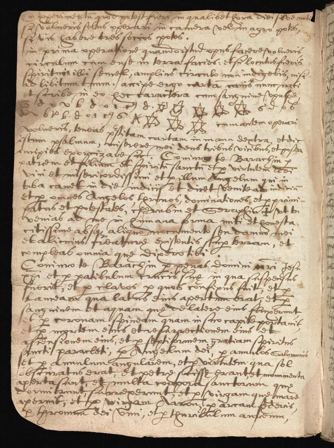 Wellcome MS 110 — facsímil · Conjuración latina de los espíritus · «De Bazarth» · dominio público